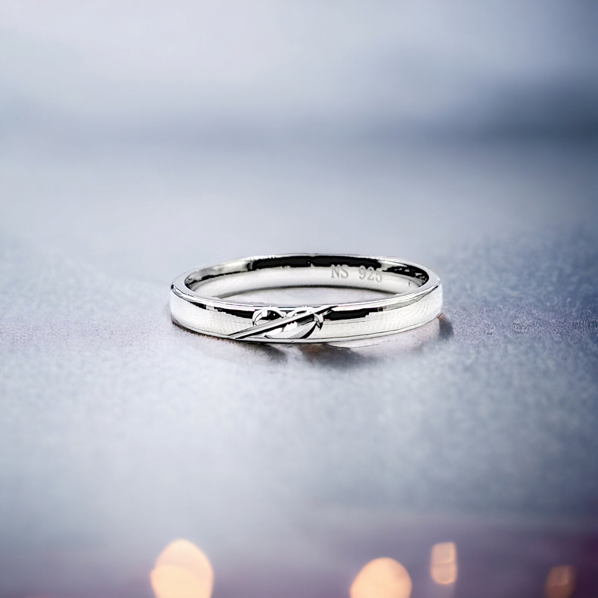 Heart With Cut Finger Ring Minimalist Handmade Band For Gift Wedding Band(Size 25)