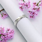 Simple Silver Ring Criss Cross with Dots Design Finger Ring For Women