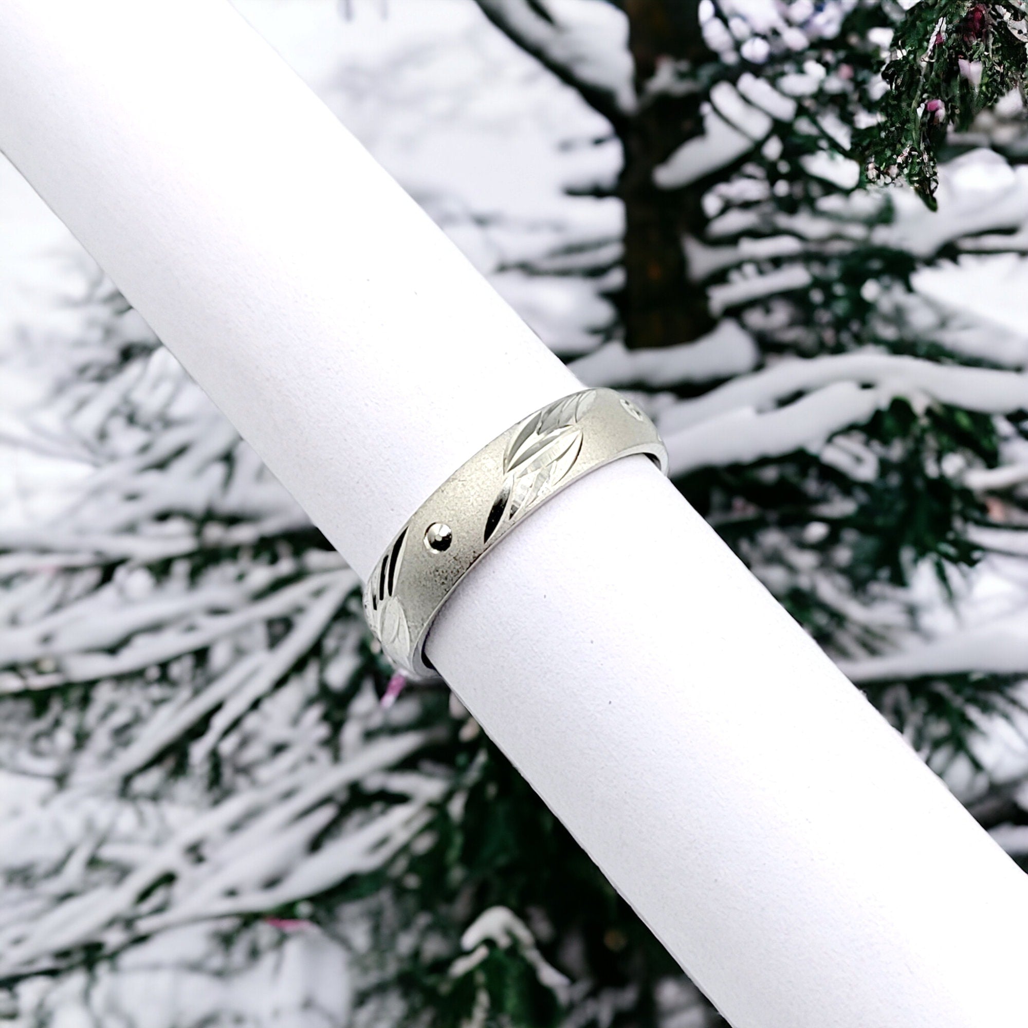 Silver Petal Cut Design Wedding Finger Ring Minimalist Handmade Ring For Gift(Size 9)