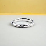 Sparkling Silver Cross Cut Design Finger Ring Wedding Band /Him Gift Present