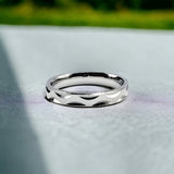 Finger Ring Curved Cut Design on Boarder Minimalist Handmade Ring For Women