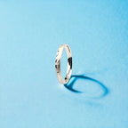 Silver Band with Heart and Dots Band Style Finger Ring With Minimal Design(Size 25)