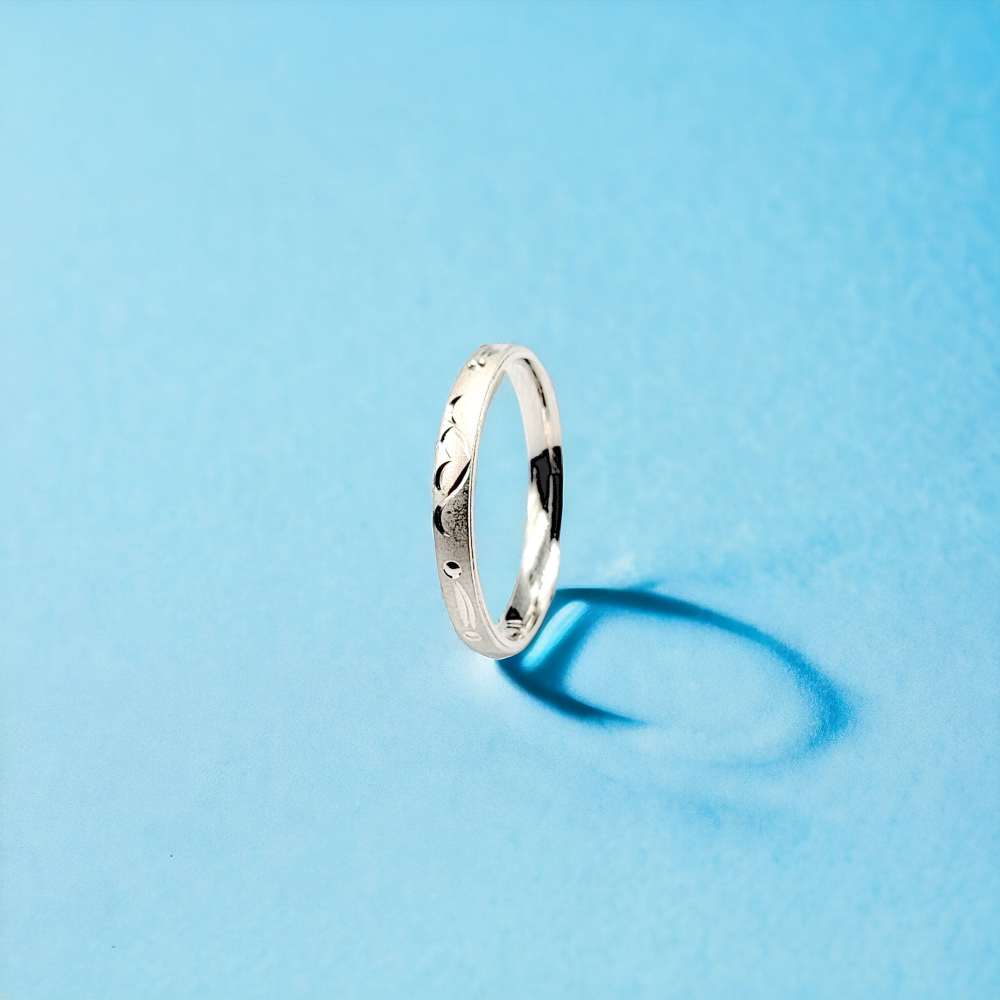 Silver Band with Heart and Dots Band Style Finger Ring With Minimal Design(Size 25)
