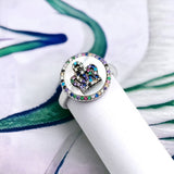 Crown Circle Ring CZ Crown Classic Multicolor CZ Finger Ring With Stylish Design(Size 18)