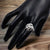 Cushion Shaped Ring Black & White Geometry Wide Ring With CZ for Women(Size 18)