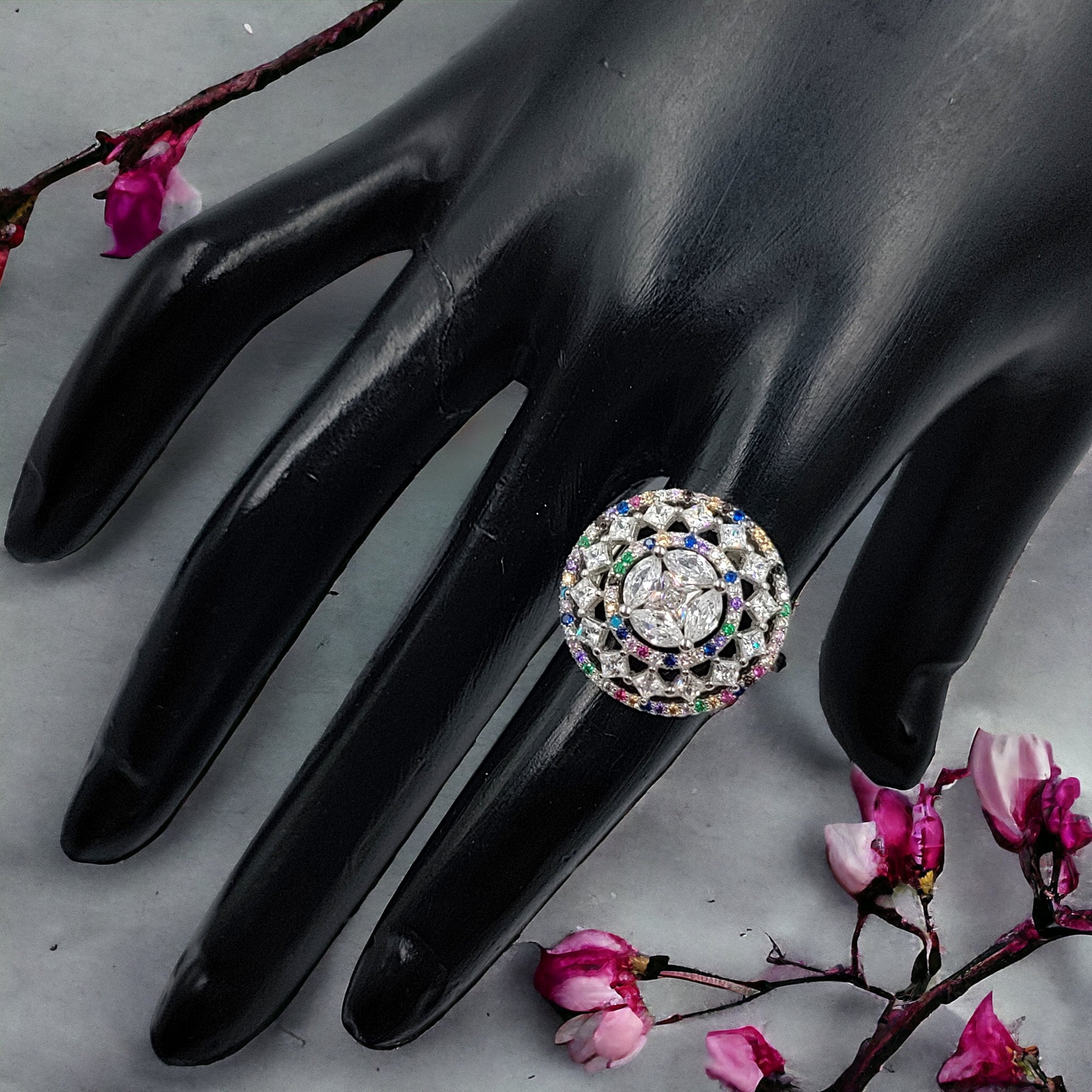 Classic Round Ring Cubic Zirconia Wedding Ring With Minimal Design for Women(Size 18)