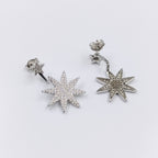 Stylish Star Shaped Cubic Zirconia Diamond Trending Drop Convertible Earring Minimalist Handmade Gift