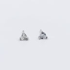 Tiny Heart Shaped Cubic Zirconia Diamond Stud Earrings 925 Silver Earring with Sparkling CZ Minimalist Handmade Gift