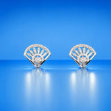 Modern Triangle Ear Stud Exquisite Jewelry for Women Wedding CZ Stunning Fan Fine Design Minimalist Handmade Gift for Mother