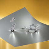 Statement Jewelry Crystal Dotted Hoop Earrings Earrings for Women Minimalist Handmade Gift 925 Sterling Silver-26x26 mm