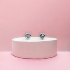 Stud Earrings Women Floral Round CZ Diamond Bezel-Set Stud Earrings Party Gift Mother's Day Gift Minimalist Handmade Gift