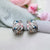 Royal Pastel Enamel Silver Earrings 925 Sterling Silver Flower Design Hoop Earrings Clip-on Minimalist Handmade Gift-17x14 mm