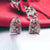 925 Sterling Silver Floral Hoop Earrings Lovely Pink Flower Enamel Clip-on Silver Earrings -15x12 mm