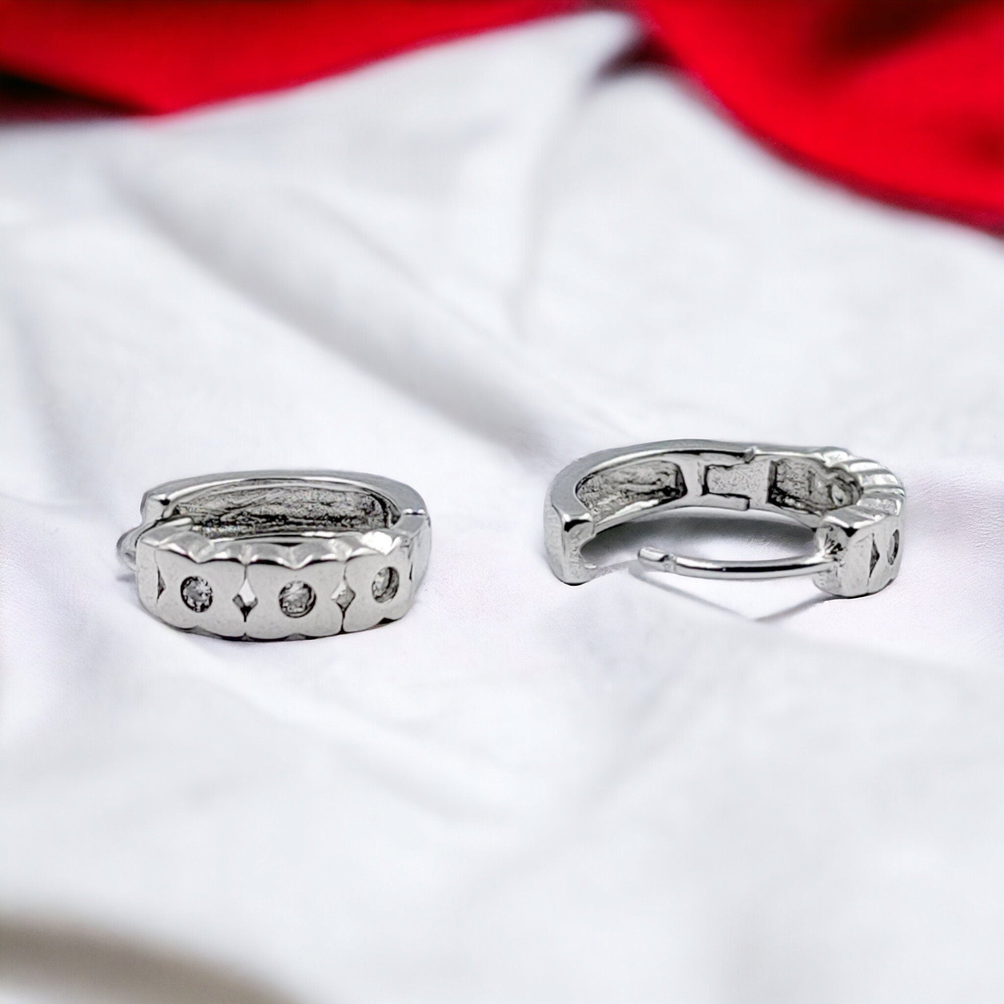 Stylish Classy Hoop Earrings 925 Solid Earrings Jewellery Minimalist Handmade Gift Daily Wear Work Wear Jwelery-Length-13x4 mm