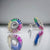 Multi color Sunflower 925 Sterling Silver earrings with Colorful CZ Circle Floral Studs