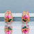 Classic Trendy Lotus Flower Orange Enamel Earrings 925 Sterling Silver Hoop Earrings-14x8 mm