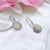 Round Floral Design Cubic Zirconia Diamond Dangle Hoop Back Earring Minimalist Handmade Gift for Engagement,Wedding