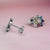 Multicolor Floral Stud Earrings 925 Sterling Silver Earrings with Colorful CZ Round Floral Studs