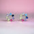 Multicolor Floral Stud Earrings 925 Sterling Silver Earrings with Colorful CZ Round Floral Studs