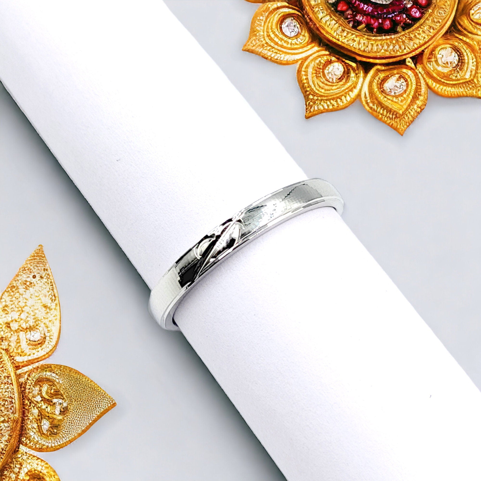 Heart With Cut Finger Ring Minimalist Handmade Band For Gift Wedding Band(Size 25)