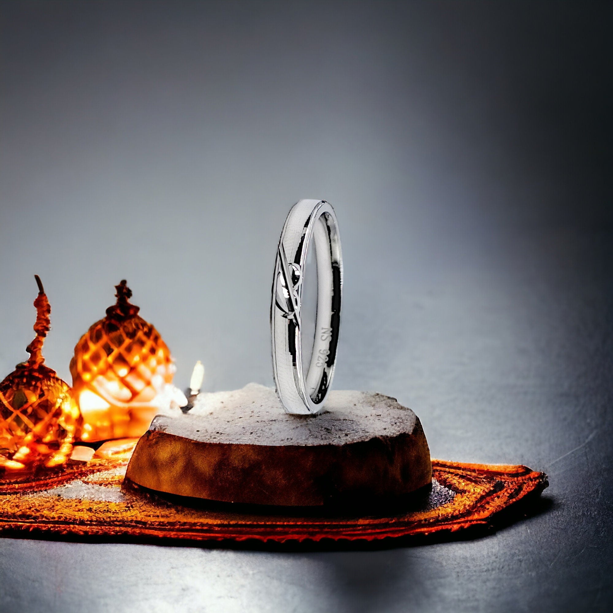 Heart With Cut Finger Ring Minimalist Handmade Band For Gift Wedding Band(Size 25)