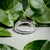 Silver Finger Ring With Verticle Lines and Curved Cut Design on Boarder For Gift(Size 9)