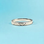 Silver Band with Heart and Dots Band Style Finger Ring With Minimal Design(Size 25)