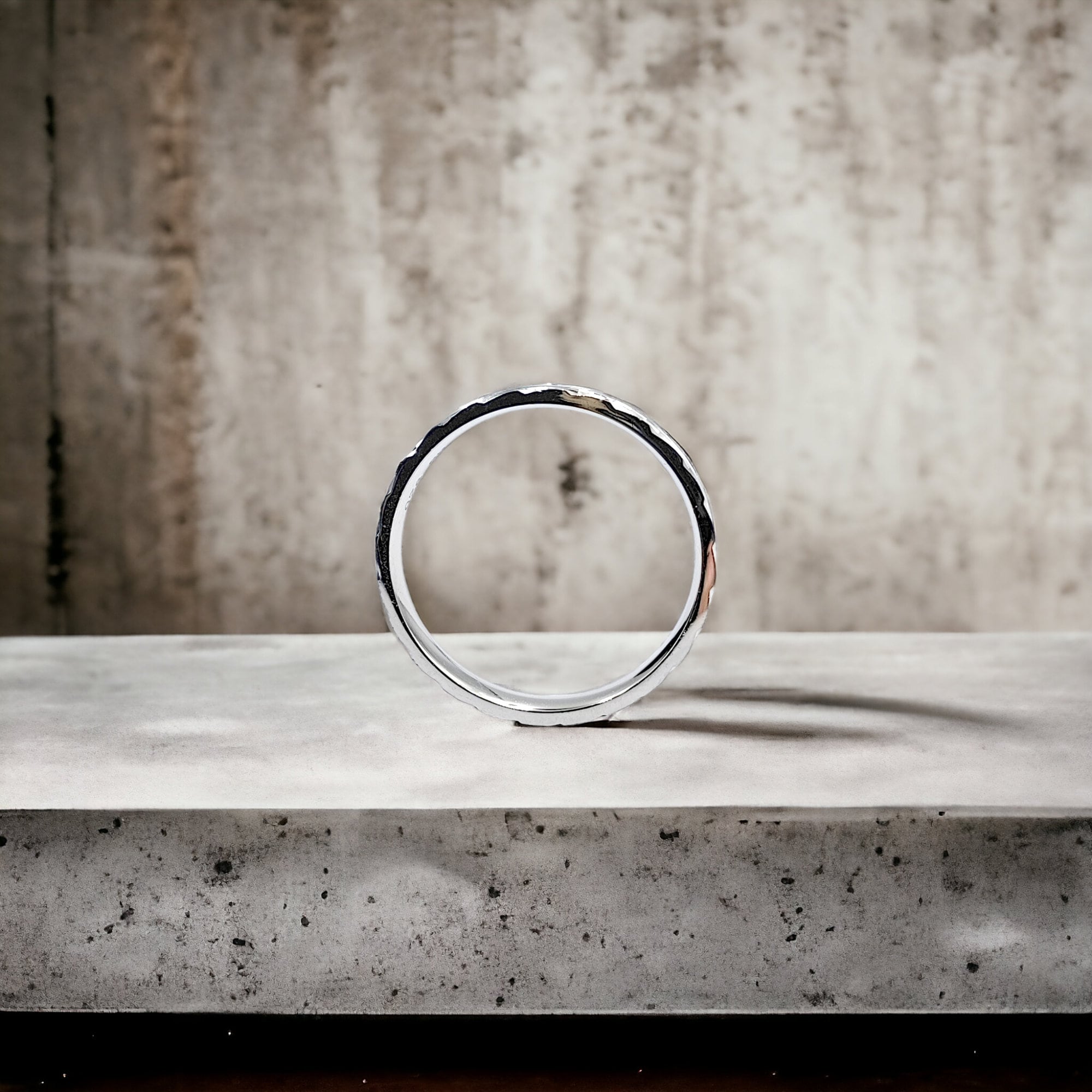 Finger Ring With Horizontal Lines and Curved Cut Design on Boarder Unisex Ring(Size 25)