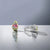 Pink Flower Enamel Sterling Silver Hoop Earrings Rhodium Plated CZ Petal Flower Earrings -14x9 mm