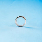 Blue Black Zig Zag Pattern Ring Fine Classic Pave CZ Band With Minimal Design(Size 18)