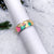 Silver Rhodium Plated Ring Multicolor Cubic Zirconia Abstract Design Enamel Ring(Size 14)
