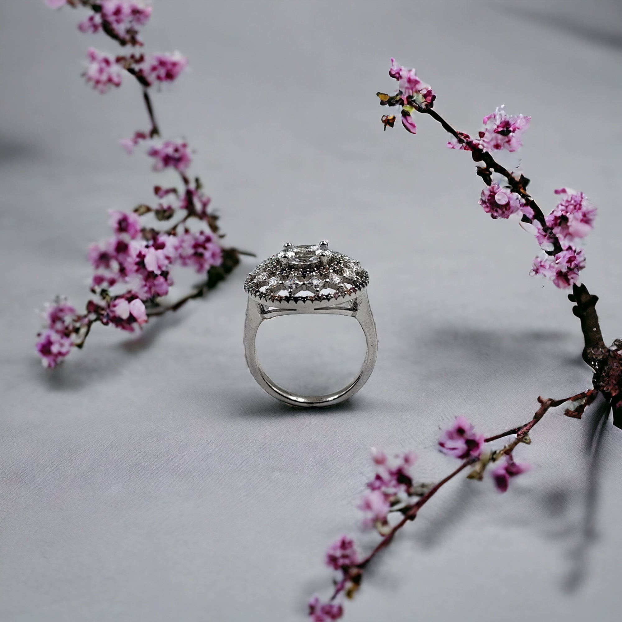 Classic Round Ring Cubic Zirconia Wedding Ring With Minimal Design for Women(Size 18)