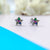 Silver Star of David Studs Earrings Stylish Star Shaped Colorful CZ Diamond Trending Stud Earring Minimalist Handmade Gift