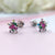 925 Silver Star of David Stud With Floral Design Multicolor Studs Earrings Colorful CZ Trending Jewellery