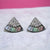 925 Sterling Silver Triangle Earrings Cubic Zirconia Pyramid Stud Earrings for Women Fan Shaped Earrings