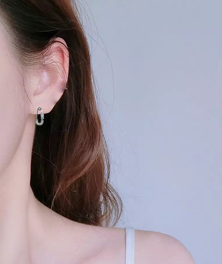 Antique Earrings Solid Silver Rhodium Plated Earrings With CZ Earring 925 Sterling Silver Studs Minimalist Handmade Gift