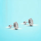 Solid Silver Hexagon Sterling Silver Studs Geometry Stud Earrings Matte Studs Minimalist Handmade Gift