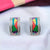 Royal Enamel Hoop Earrings 925 Sterling Silver Multi color Piercing Earring for Women Minimalist Handmade Gift-15x9 mm
