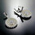 Round Floral Design Cubic Zirconia Diamond Dangle Hoop Earring Minimalist Handmade Gift for Engagement,Wedding