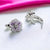 925 Sterling Silver Lavender Floral Design Hoop Earrings Lovely Flower Enamel Silver Earrings-16x13 mm