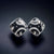 Black and White Swirl Pattern Stud Earrings Women 925 Sterling Silver CZ Statement Enamel Jewelry-18x18 mm