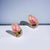 Classic Trendy Lotus Flower Orange Enamel Earrings 925 Sterling Silver Hoop Earrings-14x8 mm