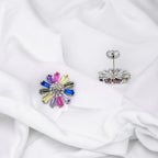 Daisy Colorful Earrings 925 Sterling Silver earrings with Colorful CZ