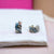 Geometrics Enamel Sterling Silver Hoop Earrings Rhodium Plated Earrings CZ Art Design Earrings Minimalist Handmade Gift-17x10 mm