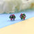 925 Silver Star Round Floral Design Studs Earrings Stylish Colorful Cubic Zirconia Stud Earring Minimalist Handmade Gift