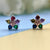 Floral Star of David Studs Earrings Stylish Flower Shaped Colorful CZ Diamond Trending Stud Earring Minimalist Handmade Gift