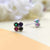 925 Silver Round Floral Design Studs Earrings Stylish Colorful Clover Cubic Zirconia Stud Earring Minimalist Handmade Gift