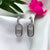Silver and mother of pearl hanging earrings Dangle Drop Stud Earrings Paperclip Charm Micro Pave CZ 925 Sterling Silver Earrings