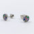 Cubic Zirconia Floral Stud Earring 925 Silver Earring with Colorful Flower Vibrant Stud Stylish Circle Minimalist Handmade Gift