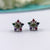 Beautiful 925 Silver Star Round Floral Design Studs Earrings Stylish Colorful Cubic Zirconia Stud Earring